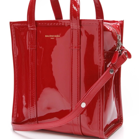 Balenciaga Handbags - BALENCIAGA Patent Leather XS Bazar Shopper Tote